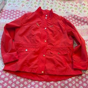 Alia Coral Lightweight Jacket-Zip Front with buttons-4 front pockets- Size 16